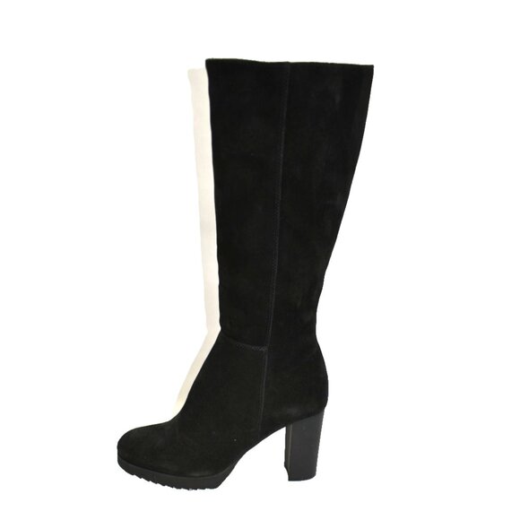 New! La Canadienne Size 9.5 M Beverly Waterproof Suede Boot Black DD456A